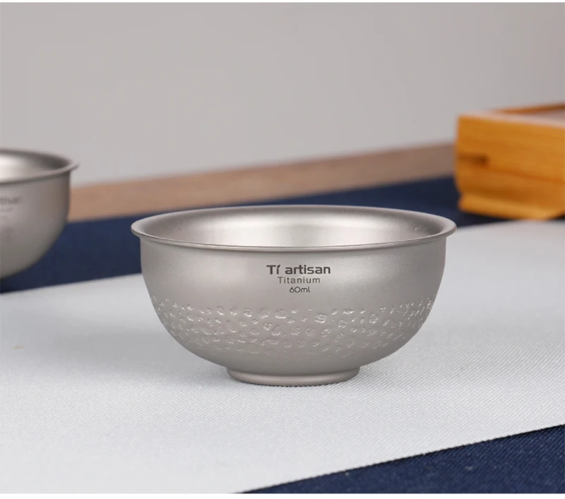 Pure Titanium Teacups 60ml Drinking Cup Heat Resistant Double Wall Layer Tea Cup Water Cup For Tea Cup Chinese Kung Fu Tea Set