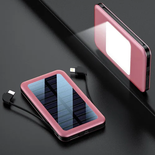 powerbank 20000 80000mAh Mini Solar Mobile Power Bank Portable Fast Charging External Battery Comes with 2 Charging Cables LED Lighting anker powercore 20000 Power Bank