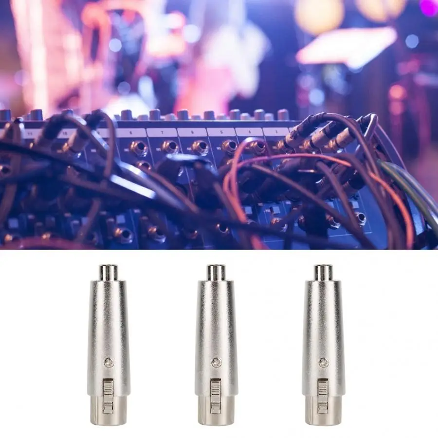3 шт. RCA Женский до 3-контактный XLR гнездовой разъем аудио разъем адаптер преобразования цинковый сплав