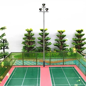 

10pcs Model Railway Train LED Street Light HO Scale 1:100 Lamps Post 3 Heads