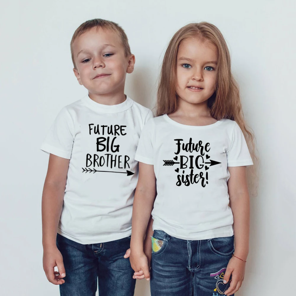 Детская футболка с надписью «Future Big Sister Brother»; забавная футболка с короткими рукавами для мальчиков и девочек; Повседневная летняя одежда для детей