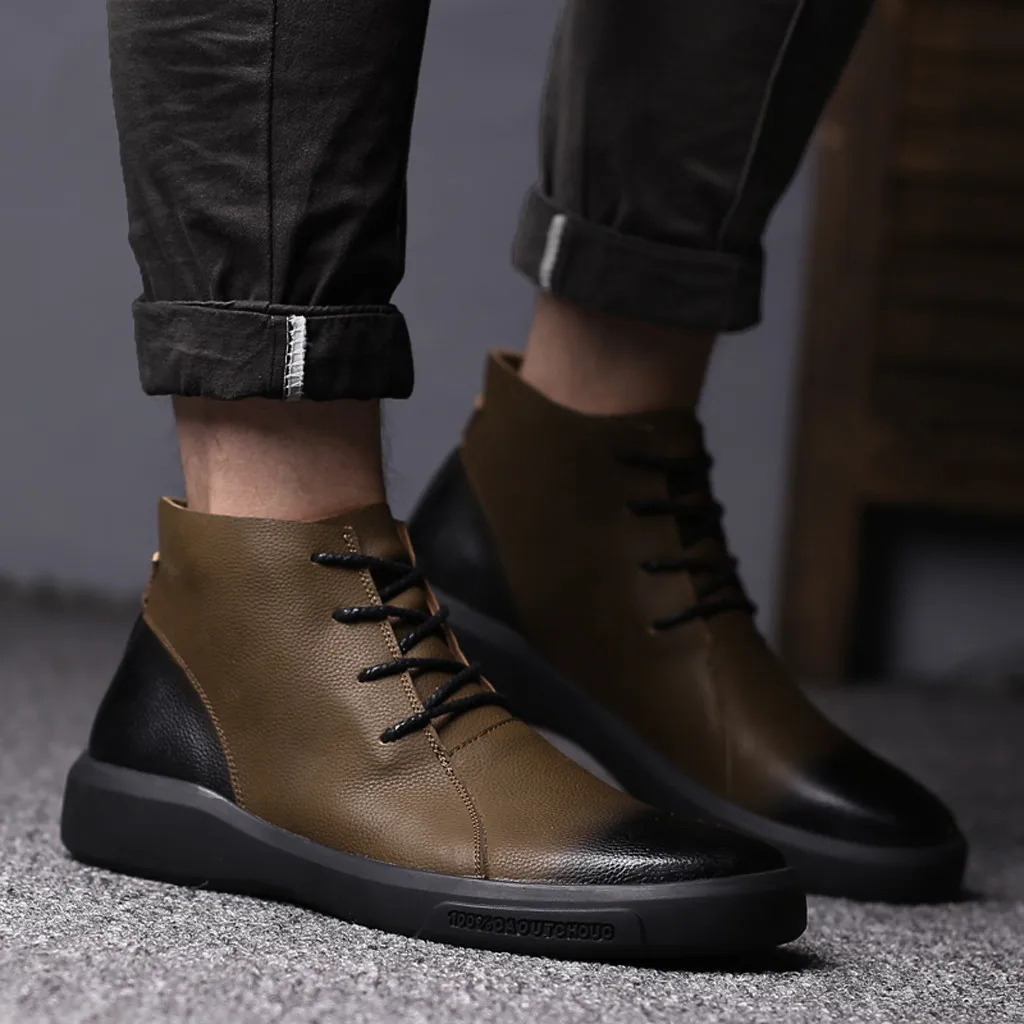Обувь новые модные мужские ботинки zapatos de hombre, мужская деловая кожаная обувь большого размера нескользящая Мягкая Повседневная обувь в горошек для вождения