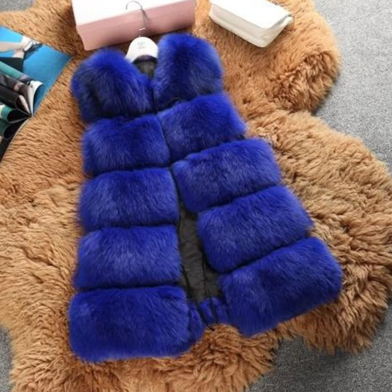 6XL зимняя женская меховая жилетка зимние жилеты из искусственного лисьего меха женские пальто куртка Женский женские меховые пальто V149