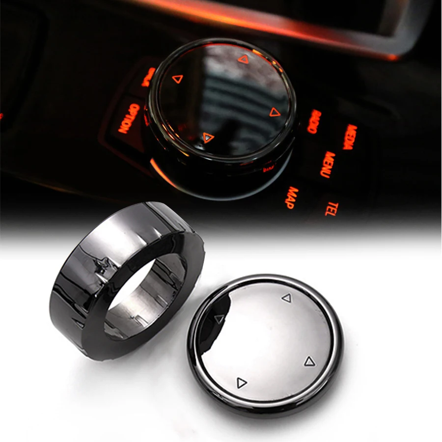 Best Black Car Multimedia Knob Covers Stickers Replacement for BMW E46 E39 E60 E90 F30 E36 F10 X5 E53 F20 F30 E34 Car Styling 3D