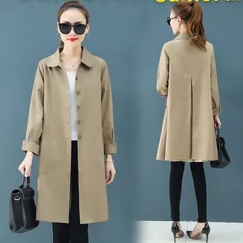 

Women Trench Coat 2020 Spring Autumn New Fashion Female Loose Thin Long Trench Office Lady Windbreaker Business Outerwear Tops