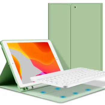 

Besegad Detachable PU Leather Bluetooth Wireless Keyboard Case Cover with Pencil Slot for Apple iPad 10.2inch 2019 Release