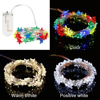 

2M 20 LED Star Light String Twinkle Garlands Battery Powered Christmas Lamp Holiday Party Wedding Decorative Fairy Lights