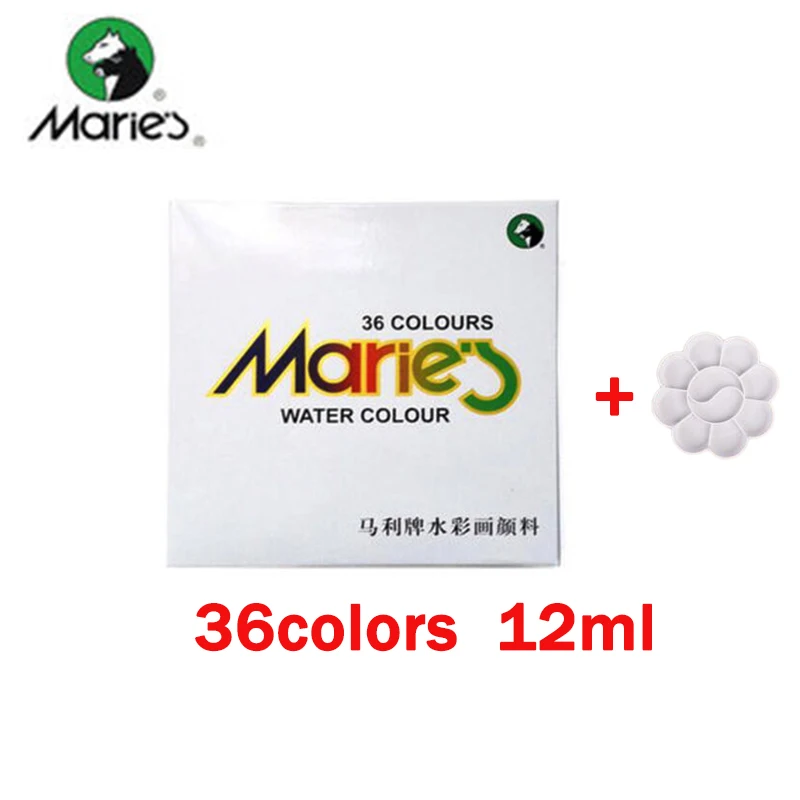 12ml-1343-36colors Надписью «Marie» акварельные краски в наборе 12/18/24/36 Цвета косметика парфюмерия диспенсер 5 мл/12 мл трубка воды Цвет пигмент прозрачная Точная в воде для начинающих - Цвет: 12ml-1343-36colors