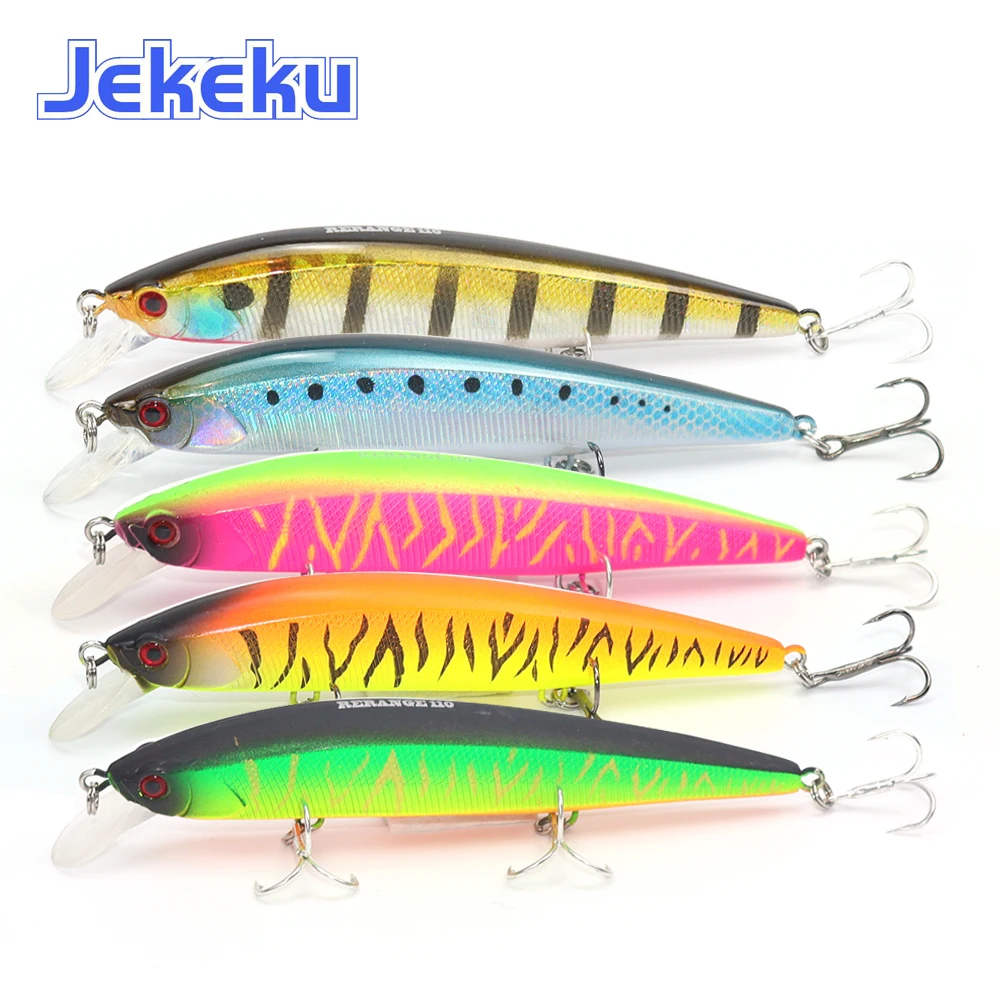 

JEKEKU 1pc NEW Hard Minnow Fishing Lure 110mm 15.5g Wobbler Bait with Ball Artificial Bait Swimbait for pike perch