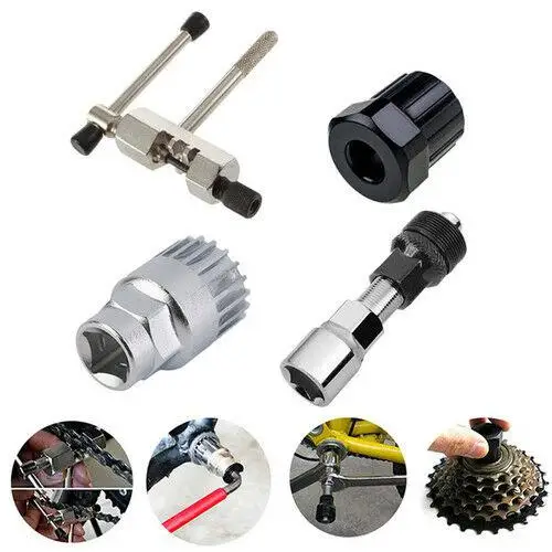 4 Pcs//Set Mountain Bike Crank Chain Axis Extractor Removal Repair Metal Tools US