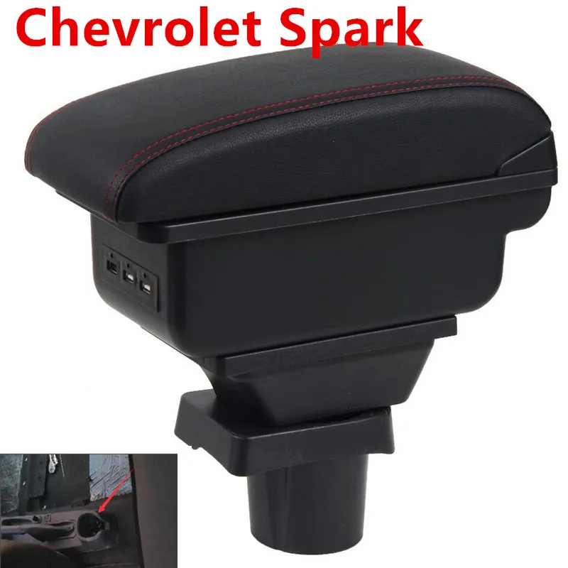Для Chevrolet Spark подлокотник коробка центральный магазин содержание коробка для хранения boxподлокотник с интерфейсом USB