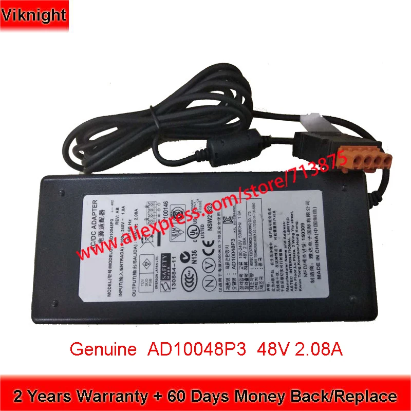 

Genuine 48V 2.08A 100W 4 Pin AD10048P3 Ac Adapter for CAMBIUM PTP 800 1704H2004K02L
