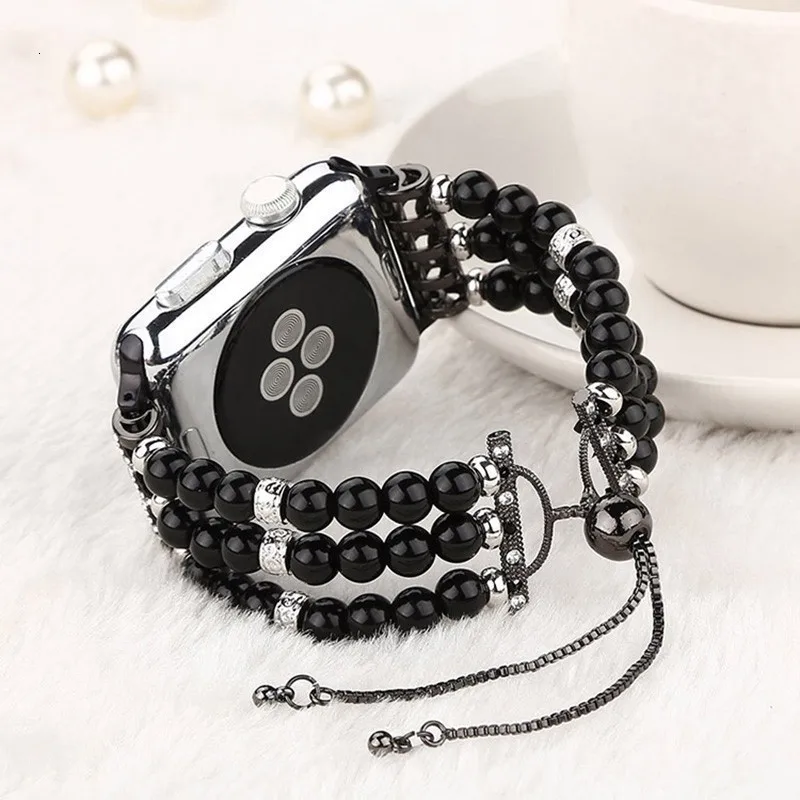 Модный браслет на запястье с жемчужиной ремешок для apple watch полосы 44 мм 42 серия 4 3 2 1 часы ручной работы браслет для женщин и девочек Замена 38 мм