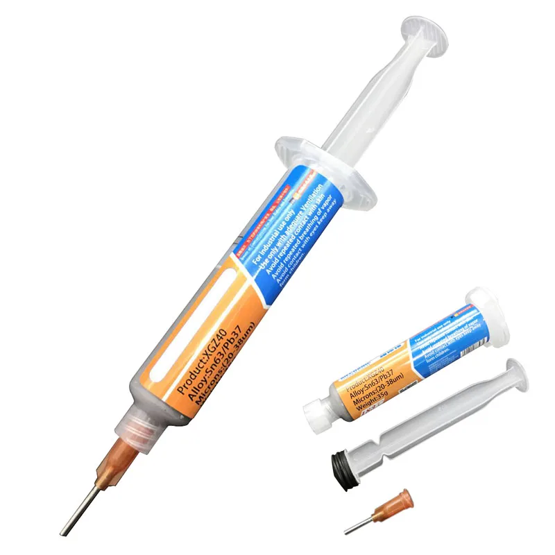 10cc Syringe Solder Paste XG-Z40 Tin Cream Welding Solder BGA Flux For Soldering Welding Tool Welder Repair Rework With Tip 20g solder tin paste 183℃ melting point syringe welding flux paste bga pcb smd motherboard soldering repair tools