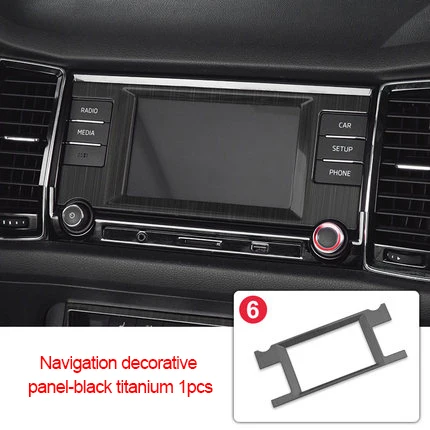 

For Skoda Kodiaq ABS chrome navigation decorative panel-black silver titanium 1pc