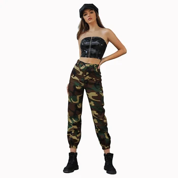 

Pants Women 2019 Autumn Camouflage Sweatpants Harlan Camouflage Drawstring Mujer Loose Karka Female High Waist Pocket Capris