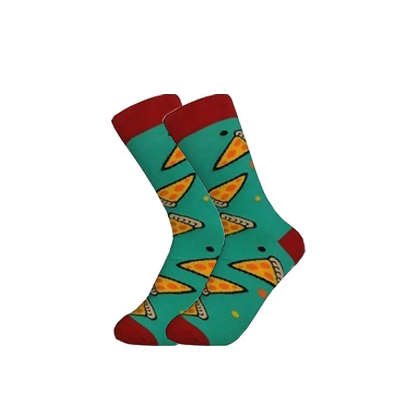 Женские носки, японские хлопковые цветные Мультяшные милые забавные счастье кавай, пицца, попкорн, чужеродные носки для девочек, рождественский подарок - Цвет: 26