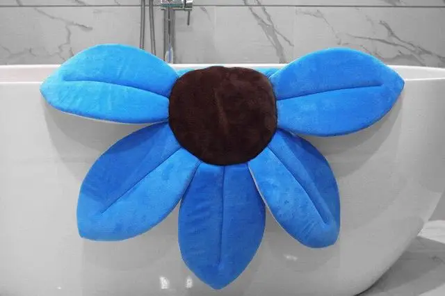 Baby Bathtub Foldable Bath Blooming Flower Tub for Baby Anti-slip Blooming Sink Bath For Baby Play Toddler Bath Sunflower Cushio - Цвет: blue