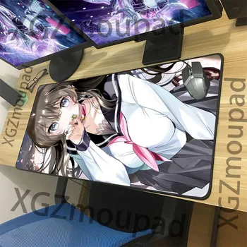 

XGZ Comic Campus Student Uniform Girl HD Custom Large Mouse Pad Black Lock Edge Computer Table Mat Rubber Coaster Non-slip Xxl