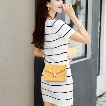

Fashion Small Crossbody Bags For Women 2020 Mini PU Leather Shoulder Messenger Bag For Girl Yellow Bolsas Ladies Phone Purse