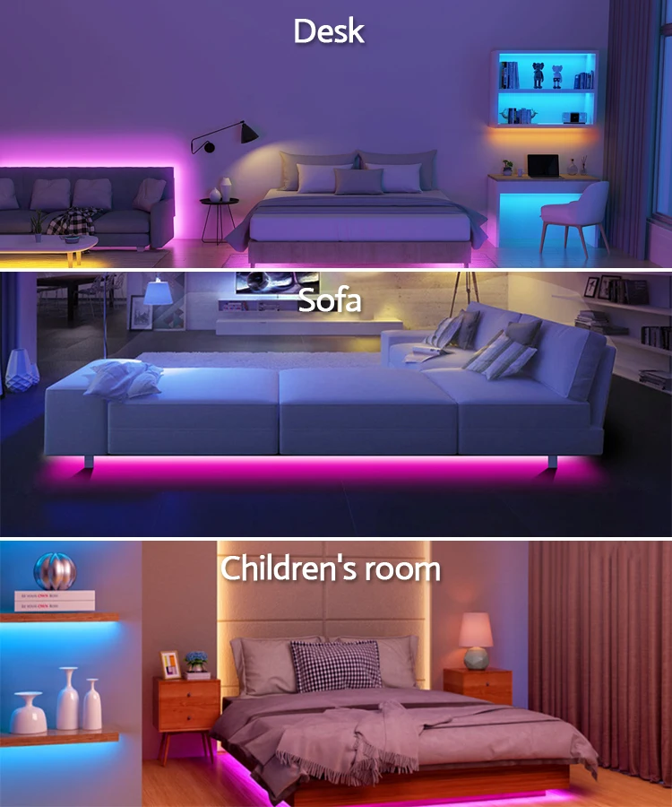 WIFI LED Strip Lights Bluetooth RGB Led light 5050 SMD Flexible 20M 15M  DC WIFI 24K/44K Control+Adapter