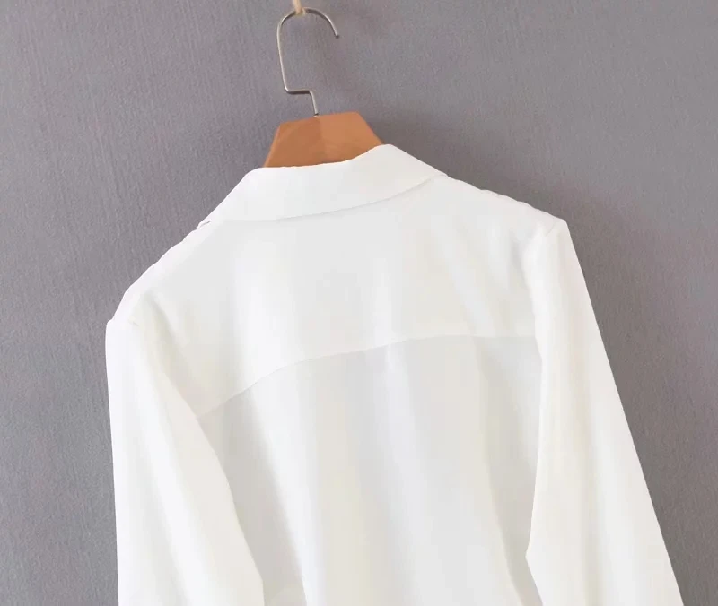 Увядшая Мода INS, блогер, осенняя сексуальная белая рубашка с поясом и бантом, женская блуза mujer de moda, рубашка для женщин, Топы И Футболки