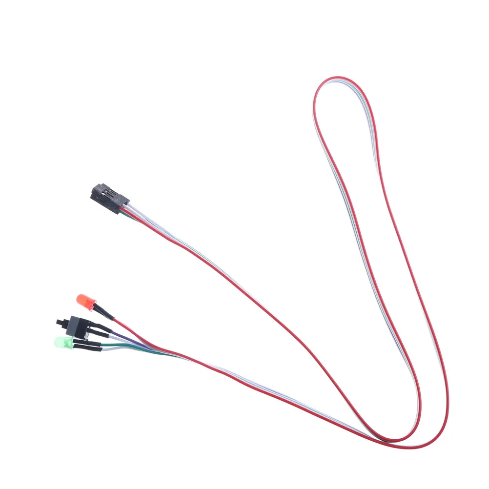 2PCS Case Desktop ATX Power On Reset Switch Cable With HDD LED Light For PC Computer Switch Accessories