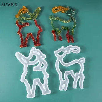 

Christmas Santa Elk Pendant Casting Silicone Mould DIY Crystal Epoxy Resin Mold