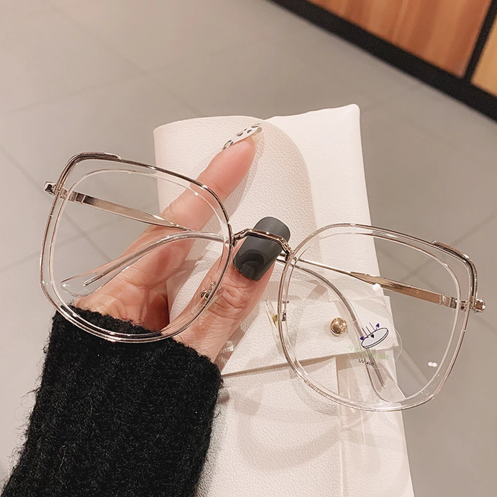 blue filter glasses Men Women Anti-blue Light Glasses Frame Vintage Large Square Eyeglasses Blocking Blue-ray Oversized Spectacles Frames A65397 best blue light blocking glasses