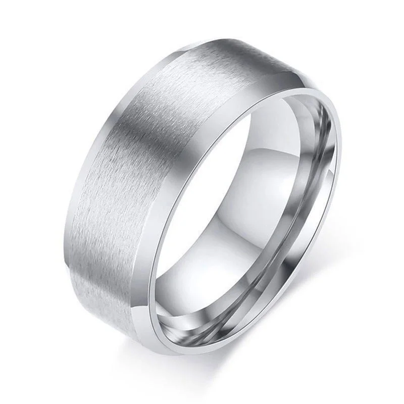 Титановые кольца для мужчин и женщин - Цвет основного камня: Silver