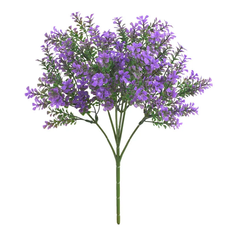 purple Искусственные растения эвкалипта пластиковые зеленые листья Искусственные цветы Свадебные украшения для дома и офиса Декор стола искусственная листва - Цвет: purple