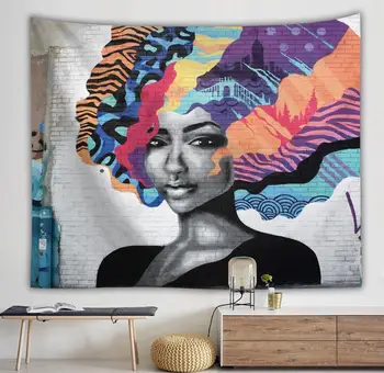 

Creative hip hop graffiti tapestry character tapestry cushion home background cloth decoration tapestry rectangular tapestry