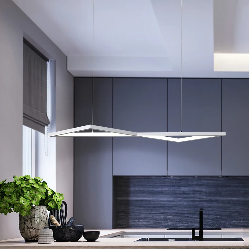 Белый/черный Led люстра освещение для столовой кухни блеск led светильник подвесной установка современная люстра