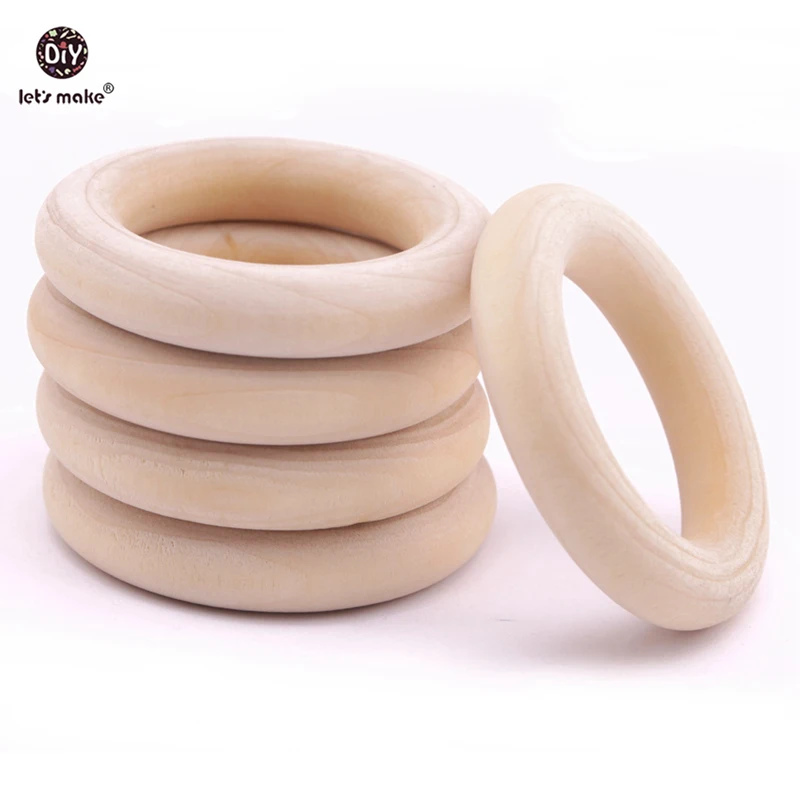 Let's Make 20 шт 0,8-2," естественные необработанные деревянные кольца для прорезывания зубов DIY деревянные кольца автомобильные подвесные аксессуары для детских колясок