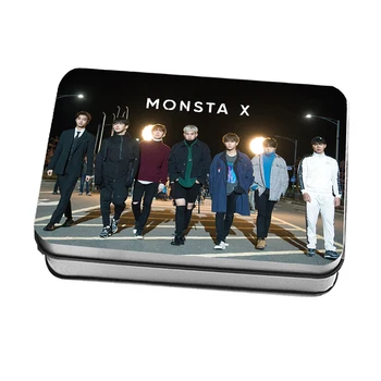 

Kpop MONSTA X <DRAMARAMA> Polaroid Photo Lomo Cards Fashion K-POP MONSTA X Fans Collection Gifts Metal Box 40Pcs/Box Drop Ship