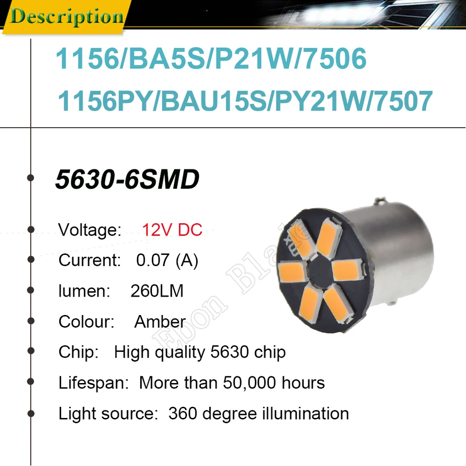 Ampoules LED 1157 BAY15D Blanc - 2 Pièces Pour Feux Arrière Et Stop - 6V, 5630 SMD, 17 LEDs, 450LM