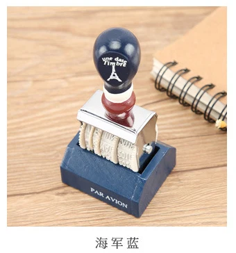 Zakka* винтажный штамп даты DIY деревянный для скрапбукинга канцелярские стандартные штамп - Цвет: Синий