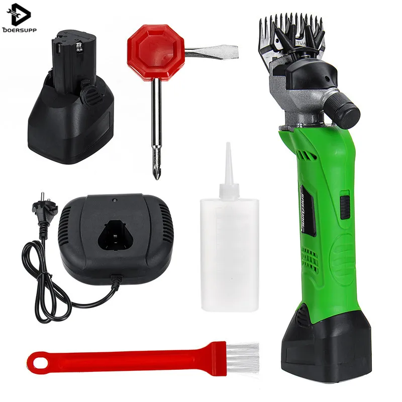 

Doersupp EU Plug 12V 200W Cordless Electric Sheep Shearing Clipper Scissors Goat Wool Shears Cutter Powerful Quiet Motor 2400rpm