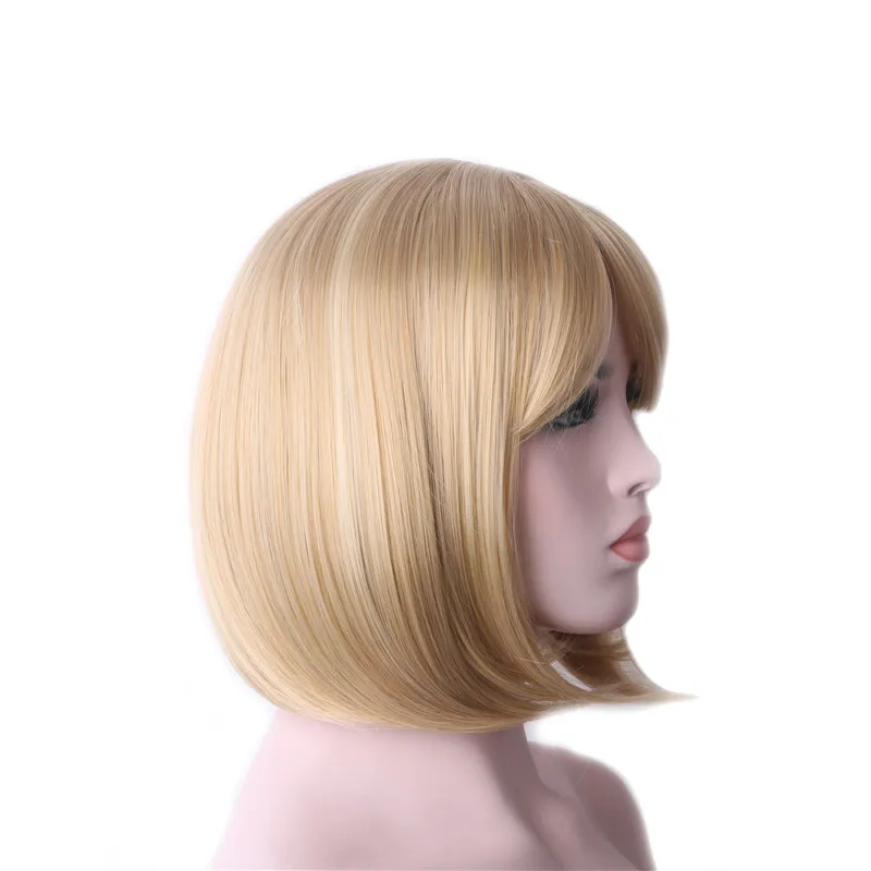 Парики из искусственных волос 14 дюймов для женщин, синтетический термостойкий парик для косплея, короткий парик с челкой