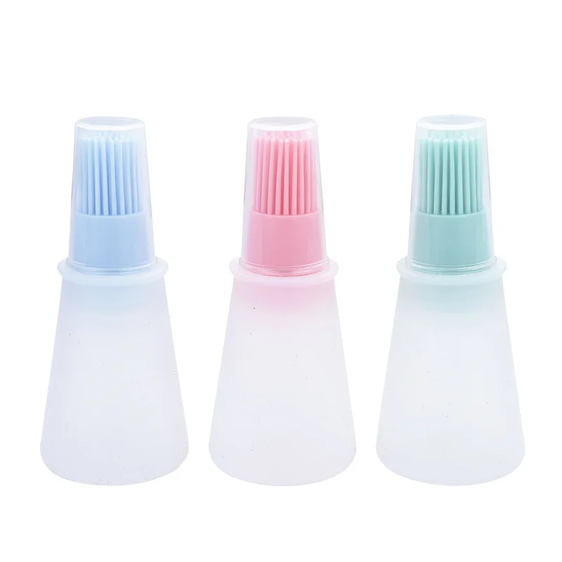 New Portable Silicone Oil Bottle With Brush BBQ Basting Brushes Cake Butter Bread Pastry Brush Kitchen Baking Barbecue Tool New Portable Silicone Oil Bottle With Brush BBQ Basting Brushes Cake Butter Bread Pastry Brush Kitchen Baking Barbecue Tool