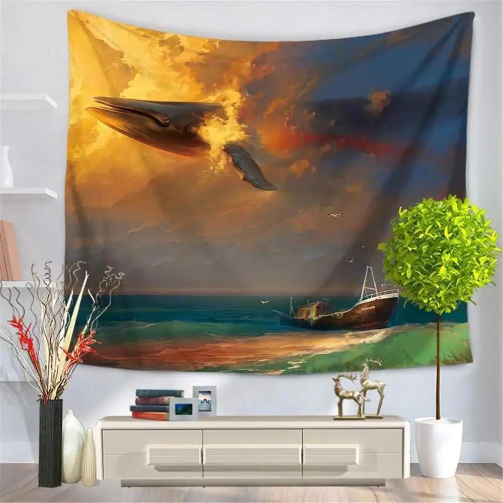 

Whale Creative Printing Home Tapestry Wall Hanging Wall Decoration Beach Towel Polyester soft Comfortable #3B26