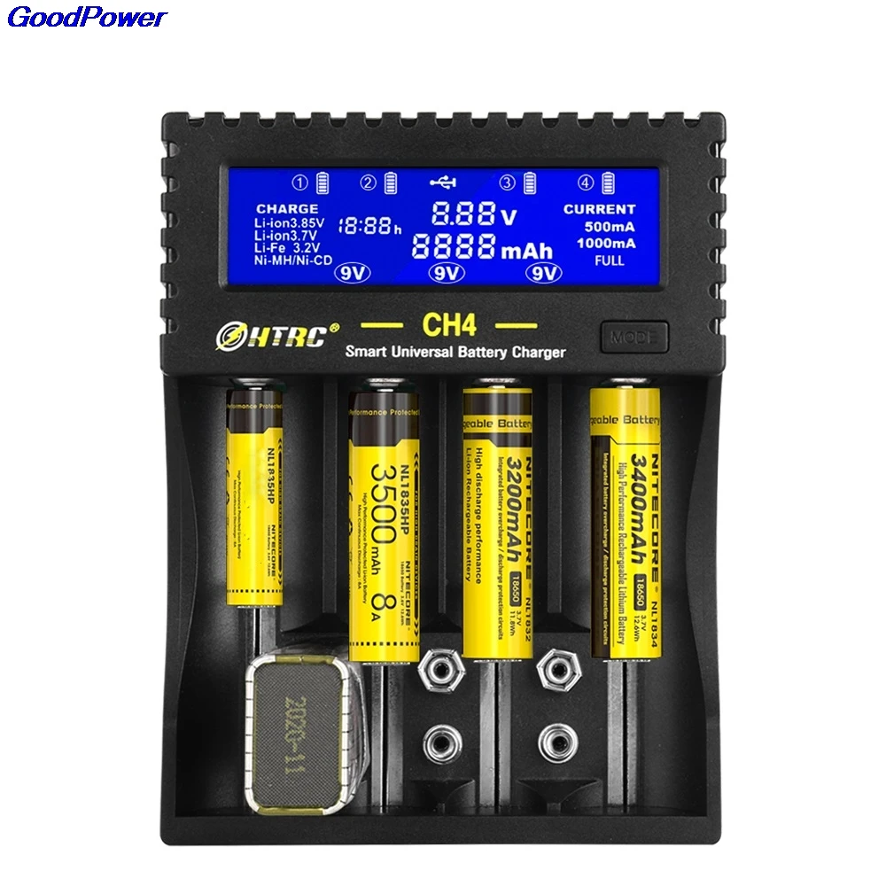 

4 Slots Battery Charger 18650 Multi-function Li-ion Li-fe Ni-MH Ni-CD Smart Charger for AA/AAA/18650/26650/6F22/16340/9V Battery