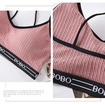 New Sling Yoga Sports Bra For Women Thin Section Beautiful Back Strap Bottoming Vest Gym Push Up Running Sport Bras Tube Top 6