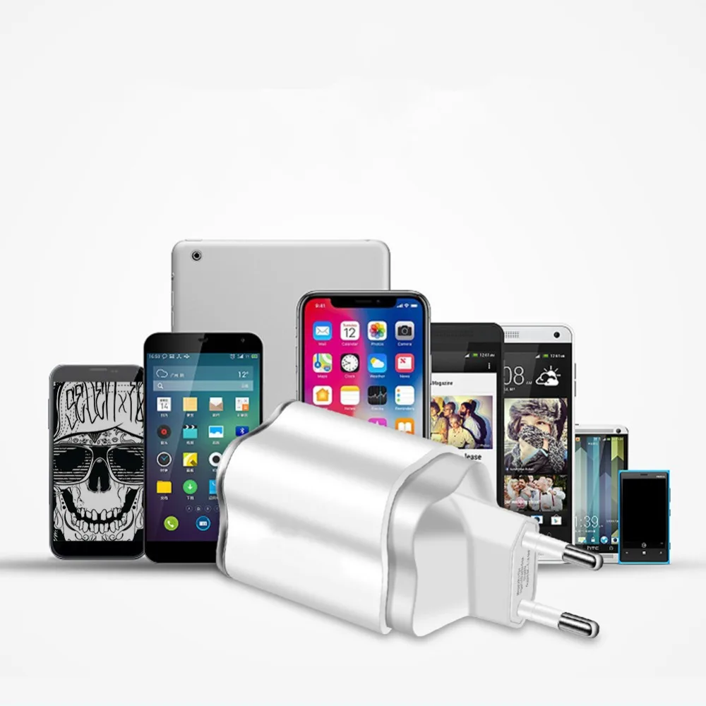 2 USB настенное зарядное устройство для iPhone Xs X 8 7 телефон зарядное устройство для samsung Xiaomi huawei настенный адаптер ЕС США мобильное дорожное зарядное устройство