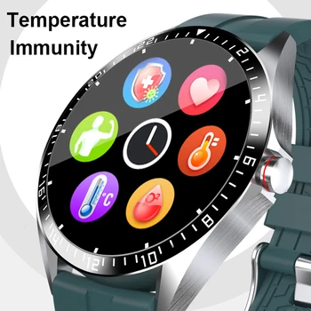 

Thermometer Immunity Smart Watch HR Blood Pressure O2 Monitor Weather Display Touch Round Watch Waterproof Sports Smart Band