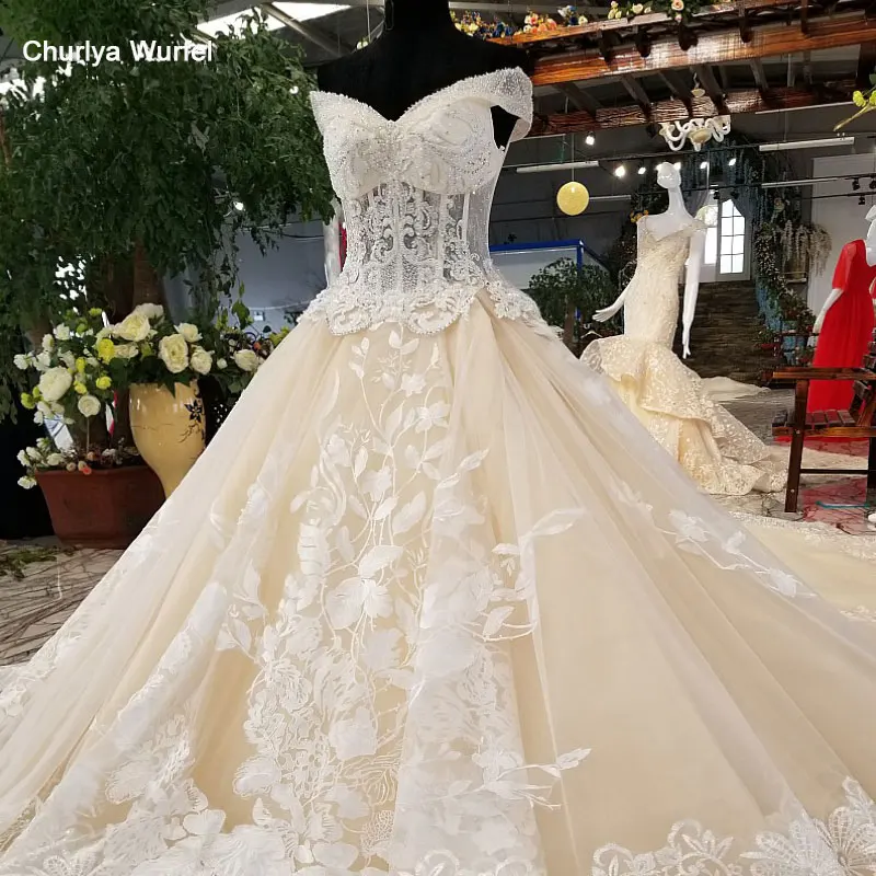 LS72210 свадебное платье кружевные цветышнурок цветка мантии венчания платья венчания v-neck от плеча зашнуруйте вверх bridal мантию венчания с длинней поезд быстрой перевозкой груза
