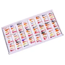 

75% Discounts Hot! 96Pcs Artificial Bait Dry Lures Hooks Fly Fishing Flies Feather Tackle Tools
