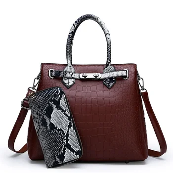 

Snake Printed Women Bag Luxury Quality Classic Crocodile Pattern Handbag Brand Designer OL Large Capacity Shoulder Messenger Bag