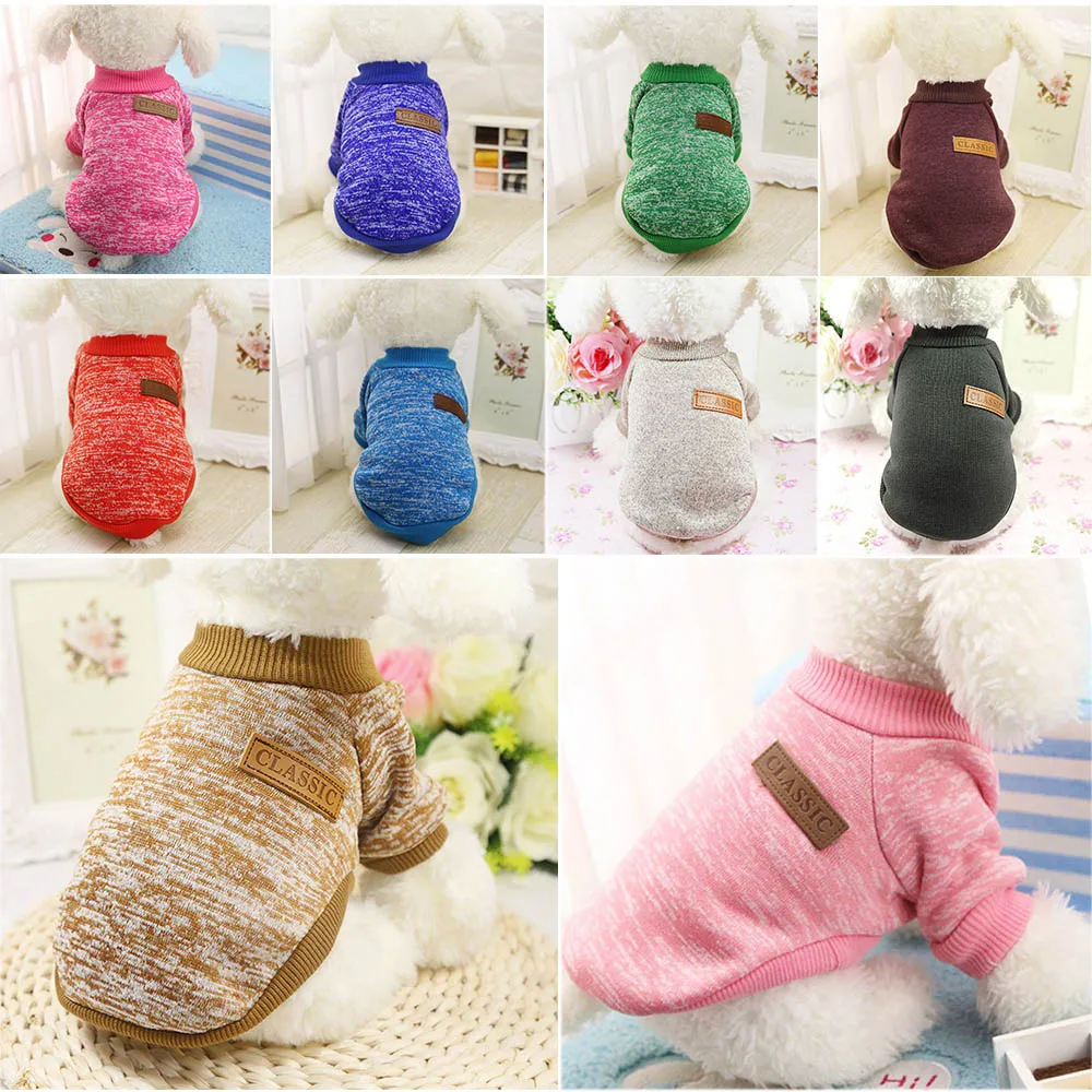 Soft Warm Dog Clothes Pet Winter Sweater Jacket Coat Puppy Clothes Classic Pet Outfit Cat Puppy Accessories