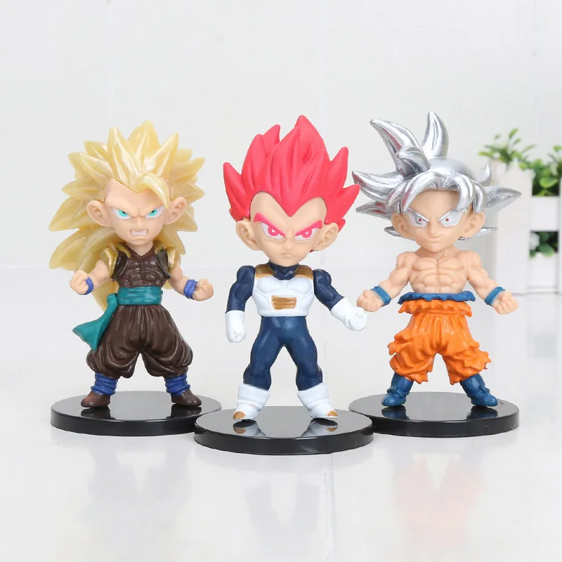 7 шт. в стиле аниме «Драконий жемчуг зет лопуха рисунок Супер Saiyan Son Goku/Vegetto gogeta pvc, движущаяся фигурка, Коллекционная модель, игрушка